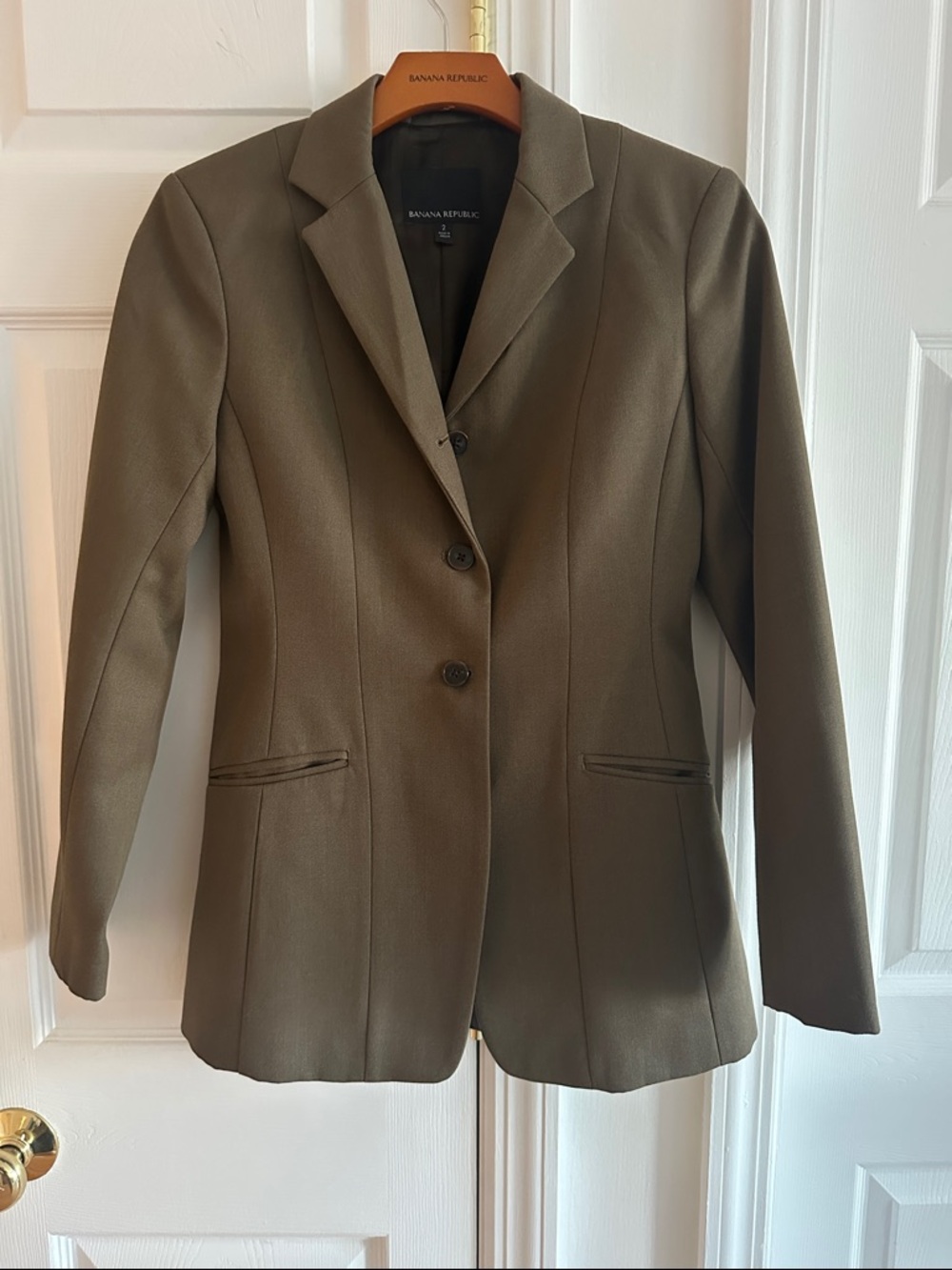 Banana Republic Women's Olive Tailored Blazer Jacket